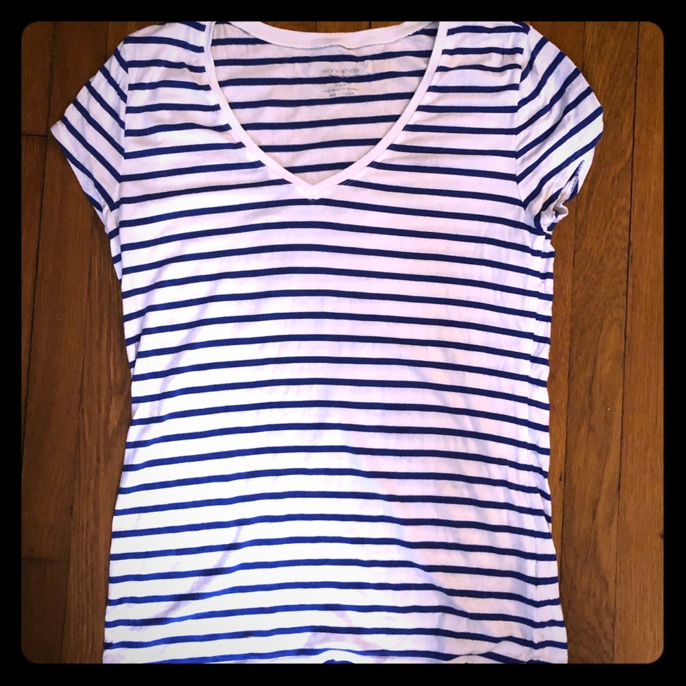 Blue & white striped tee shirt